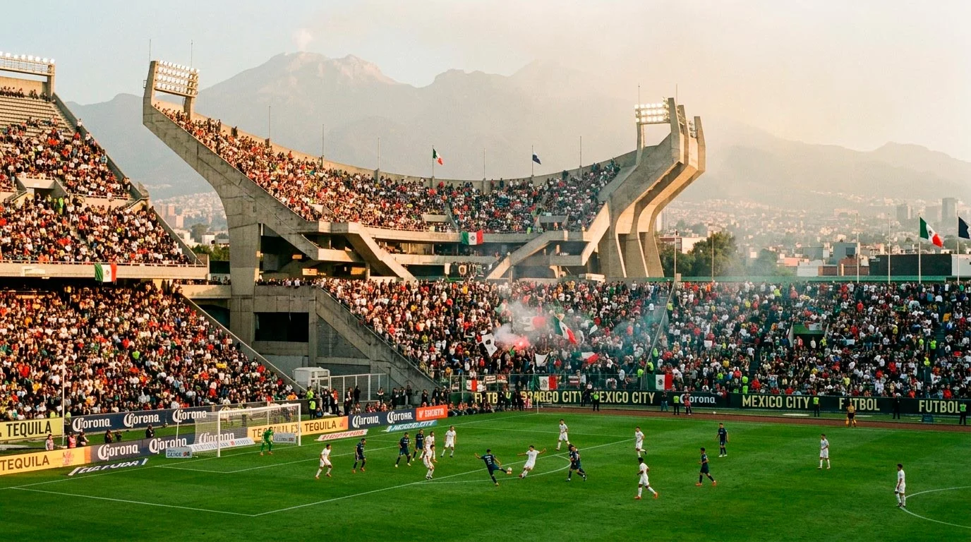 Estadio Azteca in Mexico City, historic venue hosting the World Cup 2026 opening match