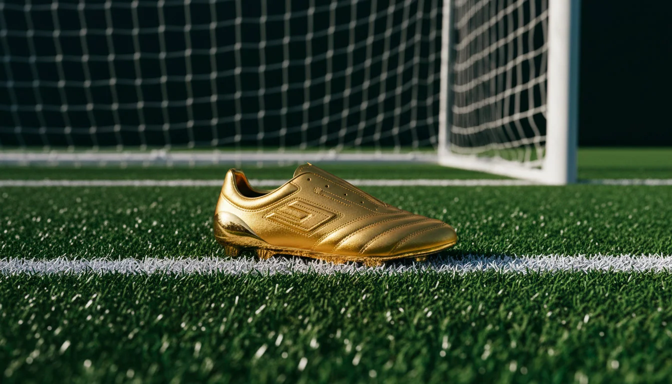 Golden Boot trophy alongside World Cup 2026 top scorer candidates with odds displayed